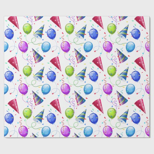 Geburtstagsparty Geschenkpapier (Flach)