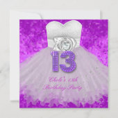 Geburtstagsparty Girls Lila Einladung