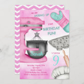 Geburtstagsparty Girly Kochen Einladung (Vorne/Hinten)