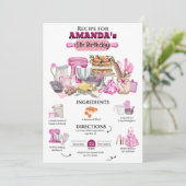 Geburtstagsparty Giro Kochen Geburtstagsparty Einladung (Stehend Vorderseite)