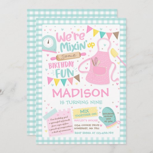 Geburtstagsparty Giro Kochen Geburtstagsparty Einladung (Vorne/Hinten)