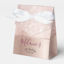 Geburtstagsparty Glitzer Rose Gold Metallname Geschenkschachtel