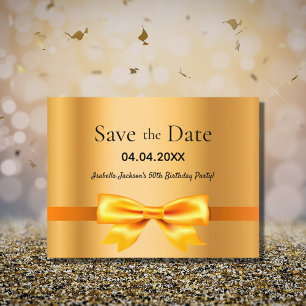 Geburtstagsparty Gold Eleganter Bogen Save the Dat Postkarte