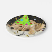 Geburtstagsparty Golden Retriever Pappteller (Schrägansicht)