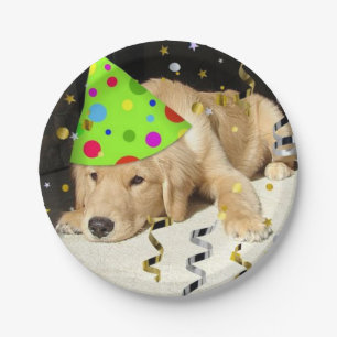 Geburtstagsparty Golden Retrique Pappteller