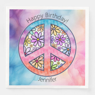 Geburtstagsparty Groovy Hippie Paper Napkin Serviette