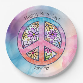 Geburtstagsparty Groovy Hippie Paper Plate Pappteller
