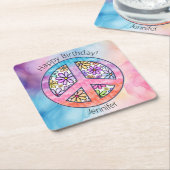 Geburtstagsparty Groovy Hippie Paper Untersetzer (angewinkelt)