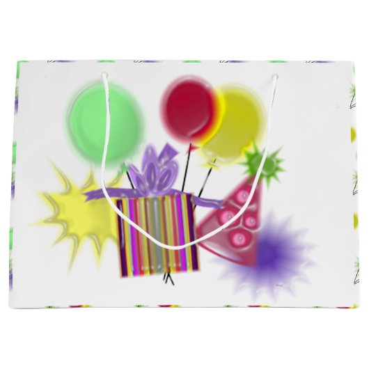 Geburtstagsparty Große Geschenktüte (Vorderseite)