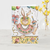 Geburtstagsparty - Grußkarte Karte (Gelbe Blume)