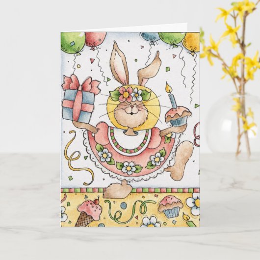 Geburtstagsparty - Grußkarte Karte (Gelbe Blume)