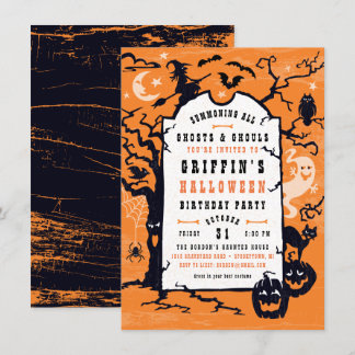 Geburtstagsparty Halloween oder Kostüm-Party Einladung