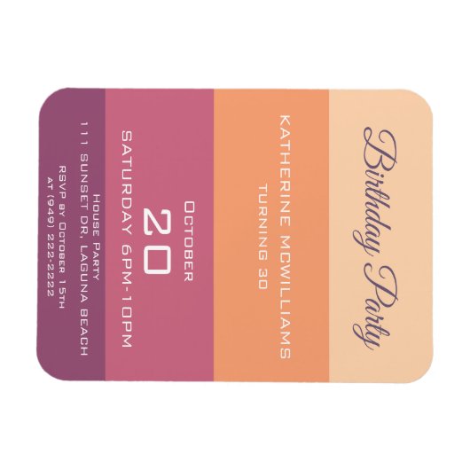 Geburtstagsparty-Harvest Palette- Magnet (Horizontal)