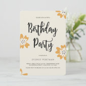 Geburtstagsparty Hübsch rustikal floral Einladung (Stehend Vorderseite)