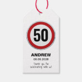 Geburtstagsparty im benutzerdefinierten Alter mit Geschenkanhänger (Vorderseite)