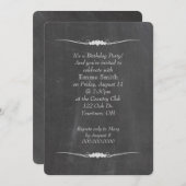 Geburtstagsparty im Chalkboard Einladung (Vorne/Hinten)