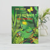 Geburtstagsparty im Dschungel Einladung (Stehend Vorderseite)