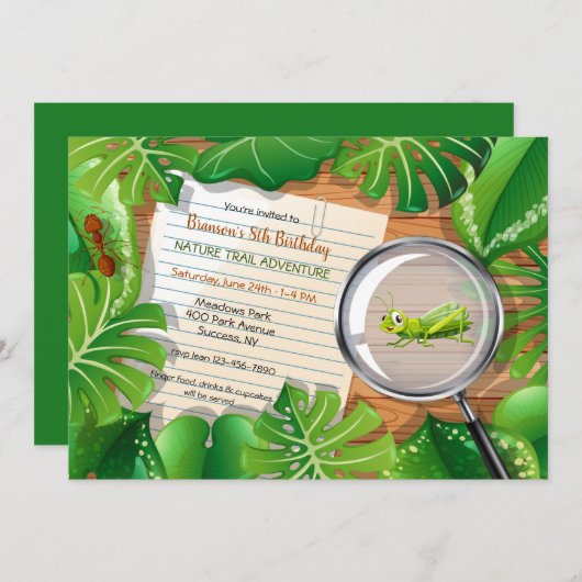 Geburtstagsparty im Freien Einladung (Vorne/Hinten)