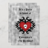 Geburtstagsparty im gotischen Herzen Einladung (Vorne/Hinten)