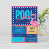Geburtstagsparty im lebendigen und lustigen Pool Einladung (Stehend Vorderseite)