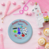 Geburtstagsparty im niedlichen Weltraum Pappteller (Party)