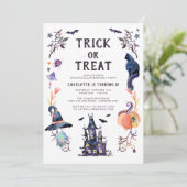 Geburtstagsparty im Spuk Haus Einladung (Stehend Vorderseite)