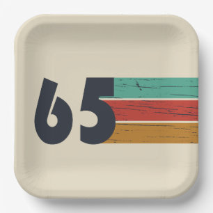 Geburtstagsparty im Stil von 1965 Pappteller