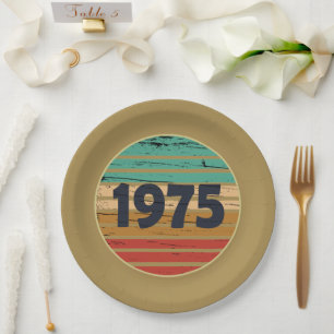 Geburtstagsparty im Stil von 1975 Pappteller