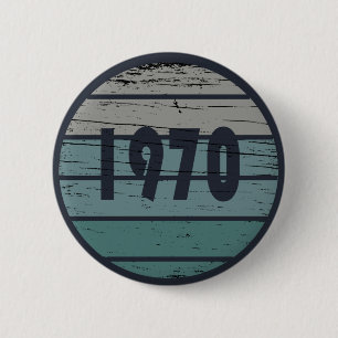Geburtstagsparty im Vintage-Stil 1970 Button