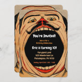 Geburtstagsparty im Vintagen Karneval Einladung (Vorne/Hinten)