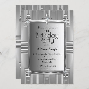Geburtstagsparty-Imitate Silver Chrome Metal Einladung
