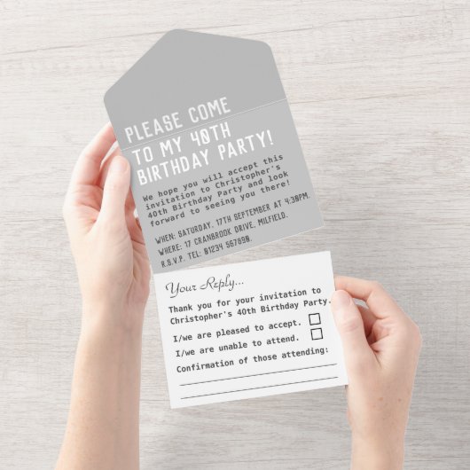 Geburtstagsparty in einer Einladung (Abreißen)