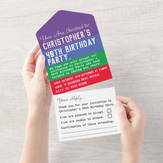 Geburtstagsparty in einer Einladung (Abreißen)