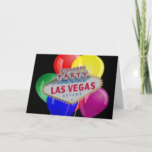 Geburtstagsparty in Las Vegas mit Balloons Card Karte