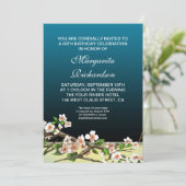 Geburtstagsparty in Navy Einladung (Stehend Vorderseite)