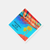 Geburtstagsparty, jedes Alter, goldgelbes Baumpapi Serviette (Ecke)