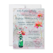 Geburtstagsparty, jedes Alter Wasserfarben Blume