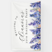 Geburtstagsparty Juli Geburtstagsfeier Blume Willk Banner (Vertikal)