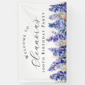 Geburtstagsparty Juli Geburtstagsfeier Blume Willk Banner (Vertikal)