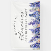 Geburtstagsparty Juli Geburtstagsfeier Blume Willk Banner (Vertikal)