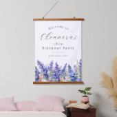 Geburtstagsparty Juli Geburtstagsfeier Blume Willk Wandteppich Mit Holzrahmen (Schlafzimmer)