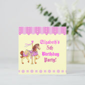 Geburtstagsparty Karussell Pferd Einladung (Stehend Vorderseite)