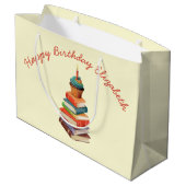 Geburtstagsparty Kinder lesen Große Geschenktüte (Rückseite Schrägansicht)