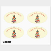 Geburtstagsparty Kinder lesen Ovaler Aufkleber (Blatt)