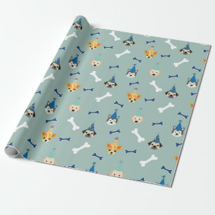 Geburtstagsparty, Kinder- und Haustierpackpapier Geschenkpapier