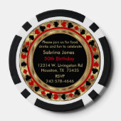 Geburtstagsparty lädt Red Poker Chips ein (Rückseite)