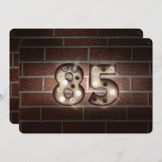 Geburtstagsparty-Lampen aus Ziegelstein Einladung (Vorne/Hinten)