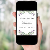 Geburtstagsparty Lavendel Eukalyptus Begrüßung Poster