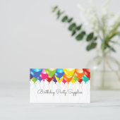 Geburtstagsparty liefert Balloon Business Card Visitenkarte (Stehend Vorderseite)