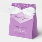 Geburtstagsparty lila Glitzer vielen Dank Geschenkschachtel (Vorderseite)